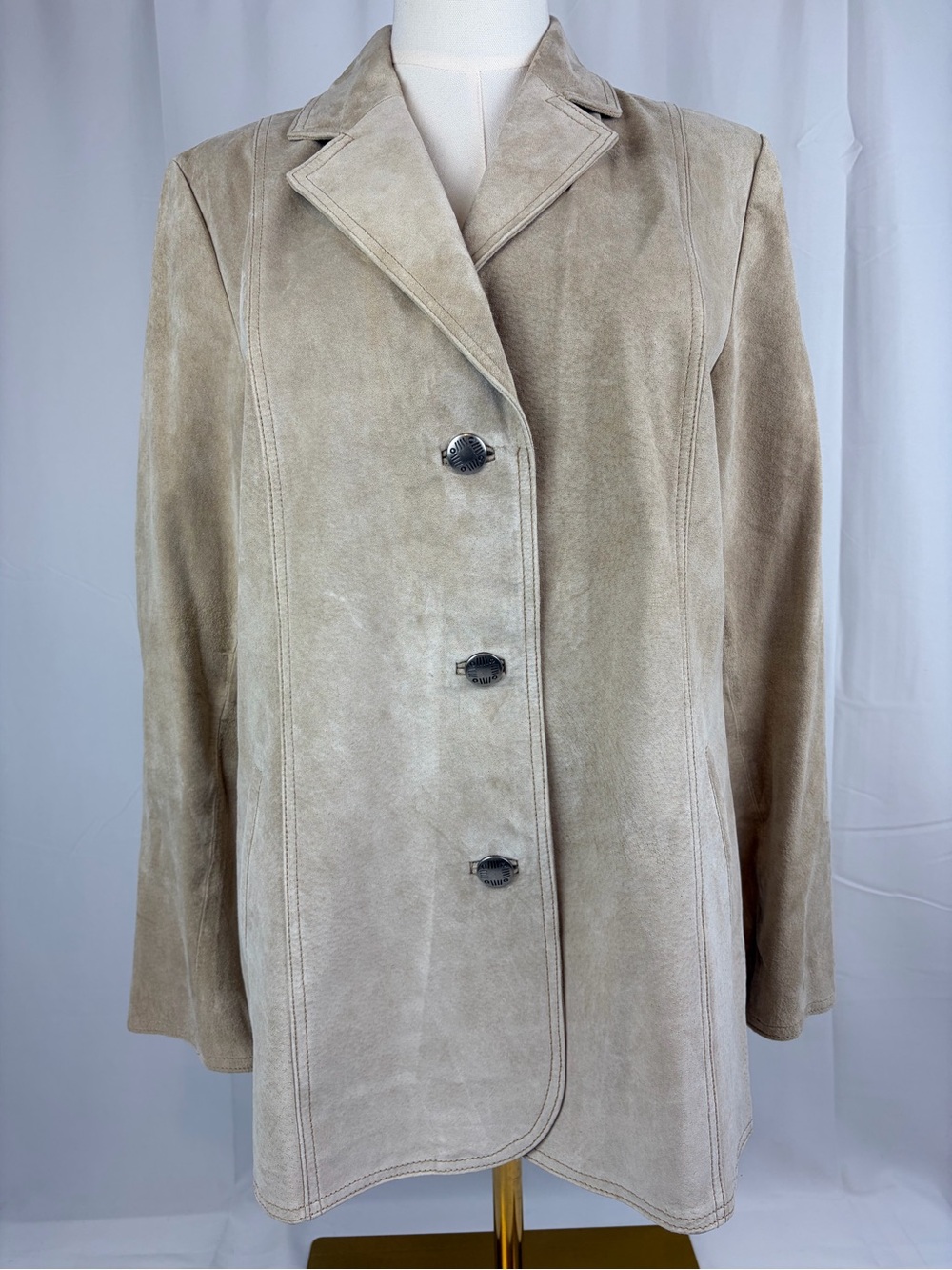 Chico’s Lightweight Suede Jacket Button Front Size 8 / Medium